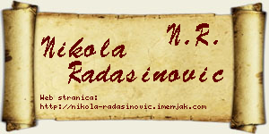 Nikola Radašinović vizit kartica